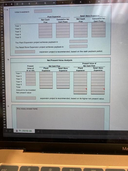 Solved Pr A Cash Payback Period Net Present Value Chegg