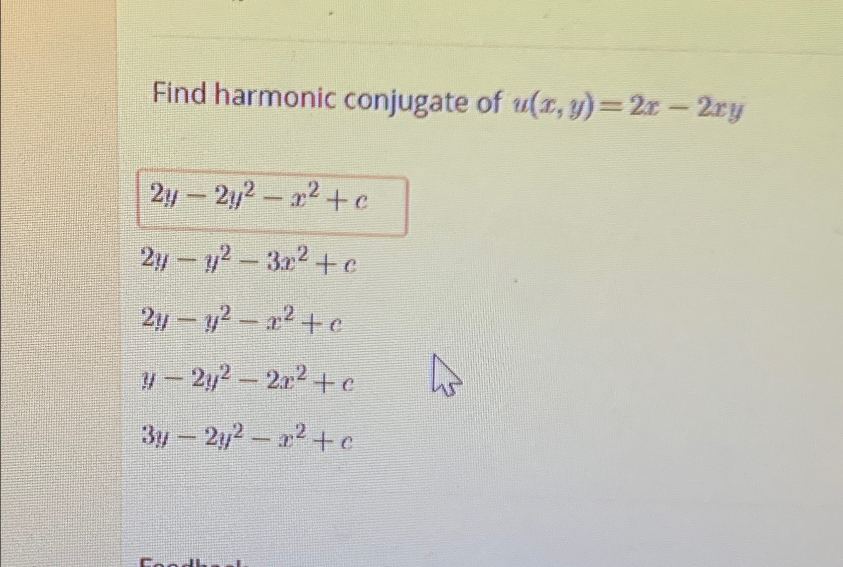 Find Harmonic Conjugate Of Chegg