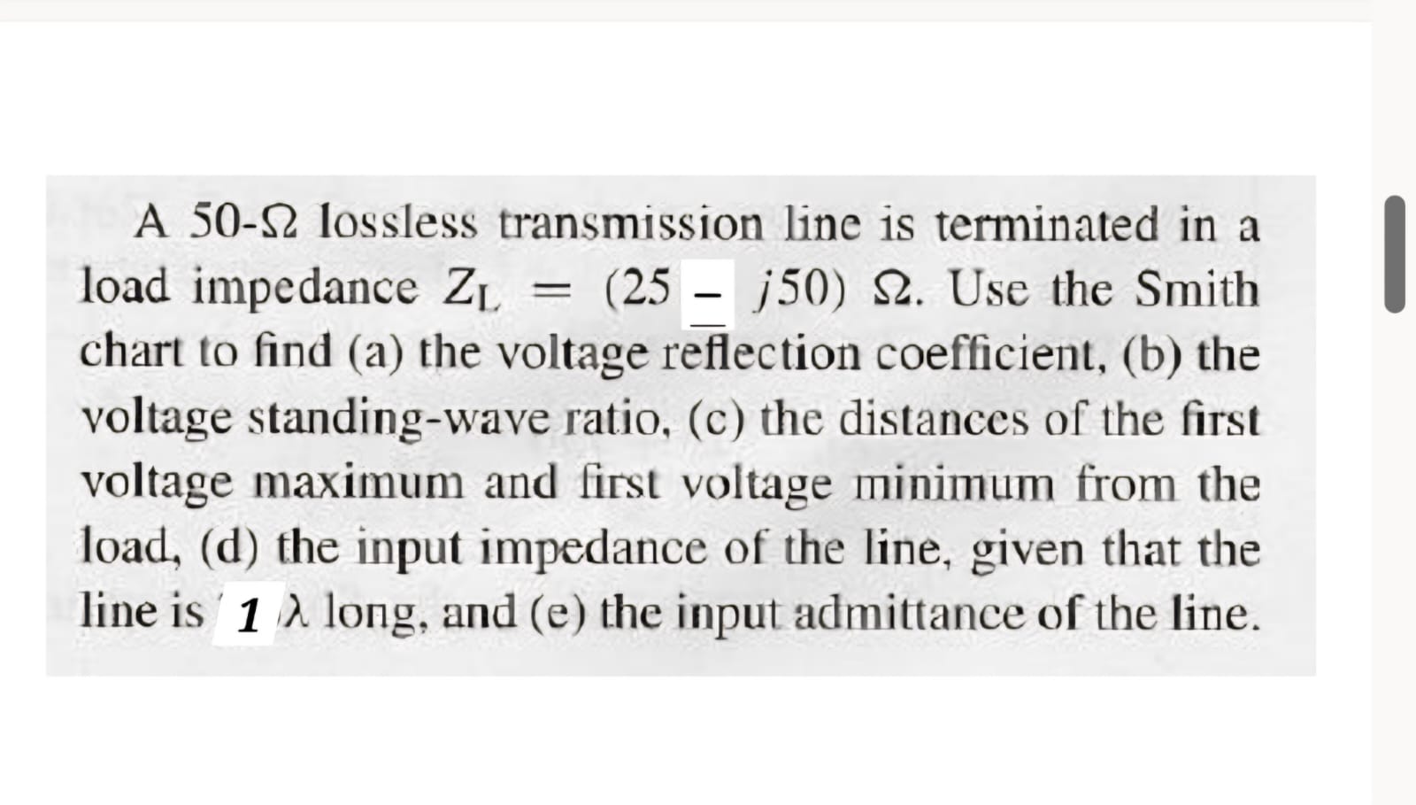 Solved A Lossless Transmission Line Is Terminated In Chegg