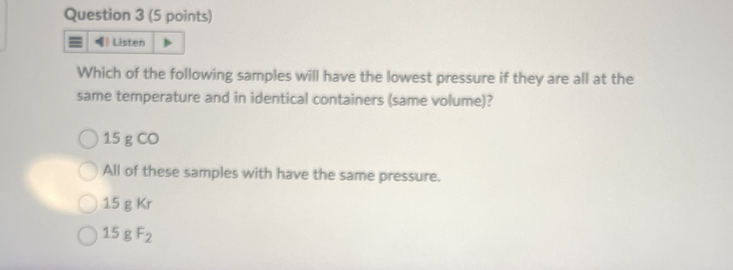 Solved Question Points Listenwhich Of The Following Chegg