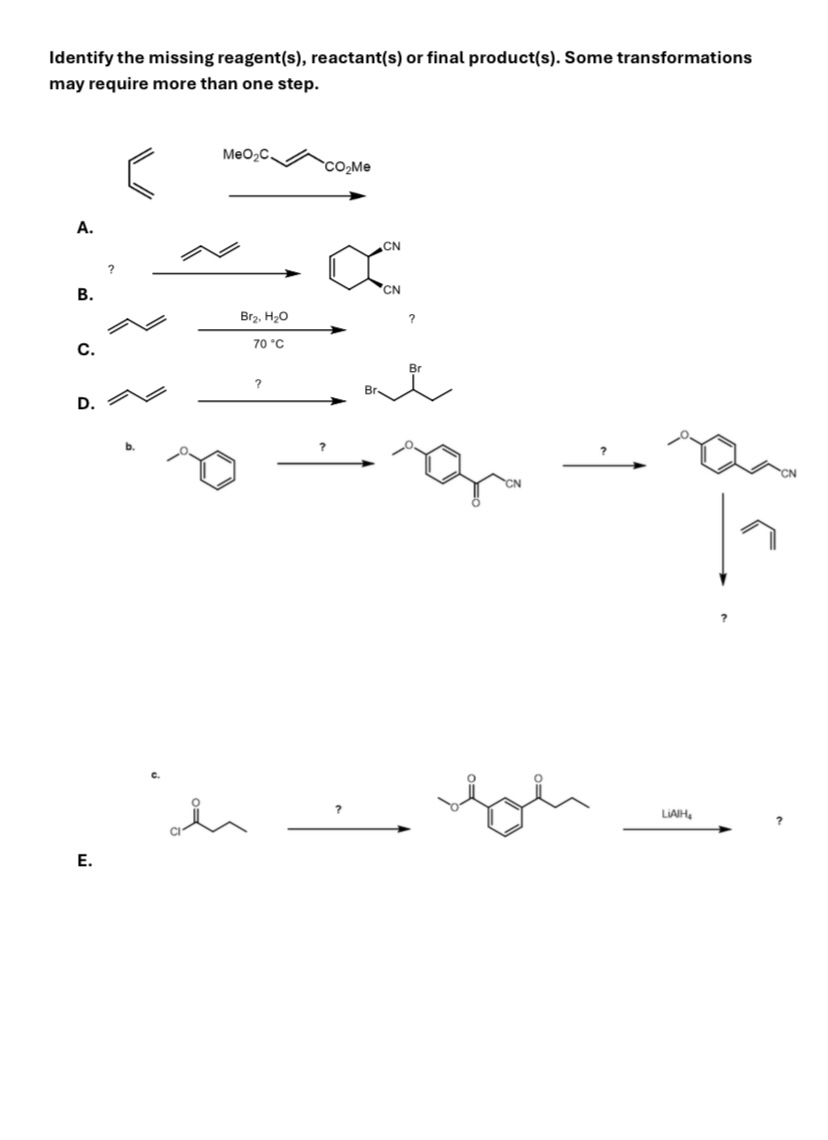 Identify The Missing Reagent S Reactant S Or Chegg