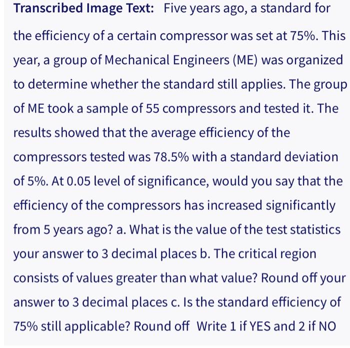 Solved Transcribed Image Text Five Years Ago A Standard Chegg