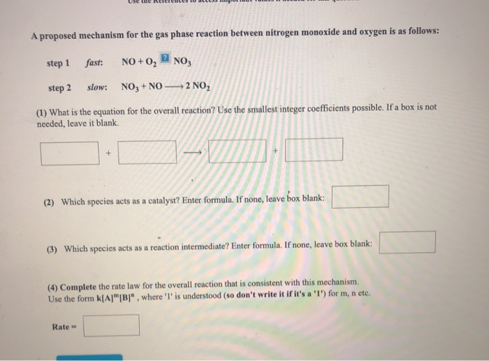 Solved A Proposed Mechanism For The Gas Phase Reaction Chegg