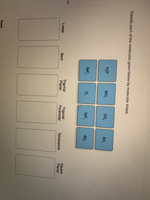 Solved Classify Each Of The Molecules Given Below By Chegg