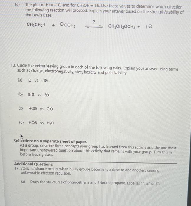 Solved Model Nucleophiles Recall That A Nucleophile Nu Chegg