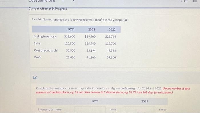 Solved Current Attempt In Progress Sandhill Games Reported Chegg