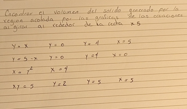 Encontrar El Volumen Del Solido Generado Por La Chegg