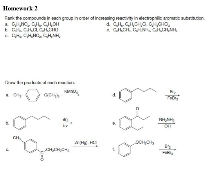 Solved Homework 2 Rank The Compounds In Each Group In Order Chegg