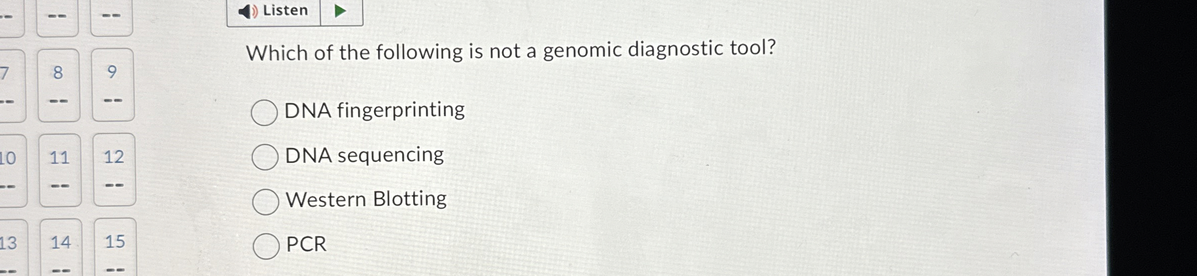 Solved Listenwhich Of The Following Is Not A Genomic Chegg