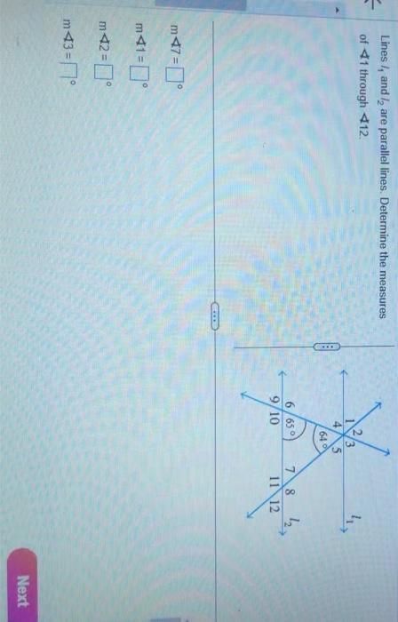 Solved Lines I And I Are Parallel Lines Determine The Chegg