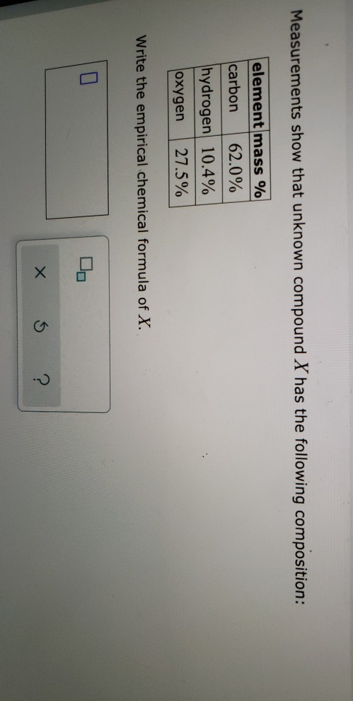 Solved Measurements Show That Unknown Compound X Has The Chegg