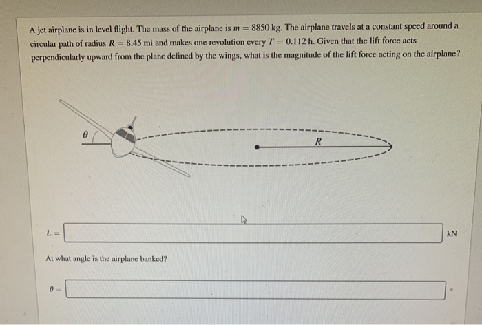 Solved A Jet Airplane Is In Level Flight The Mass Of The Chegg