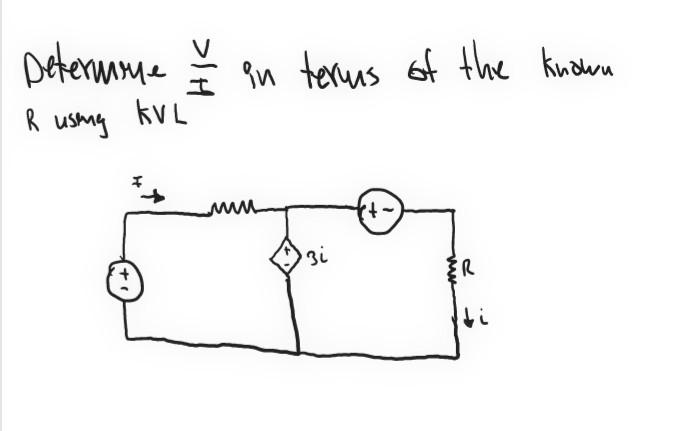 Solved Determine E In Terms Of The R Using Kvl R Mun T V Chegg