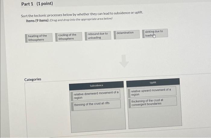 Solved Sort The Tectonic Processes Below By Whether They Can Chegg