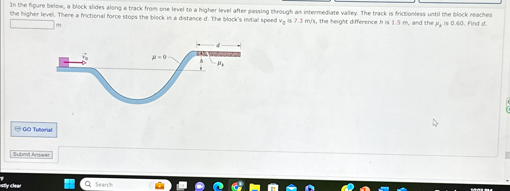 Solved In The Figure Below A Block Slides Along A Track Chegg