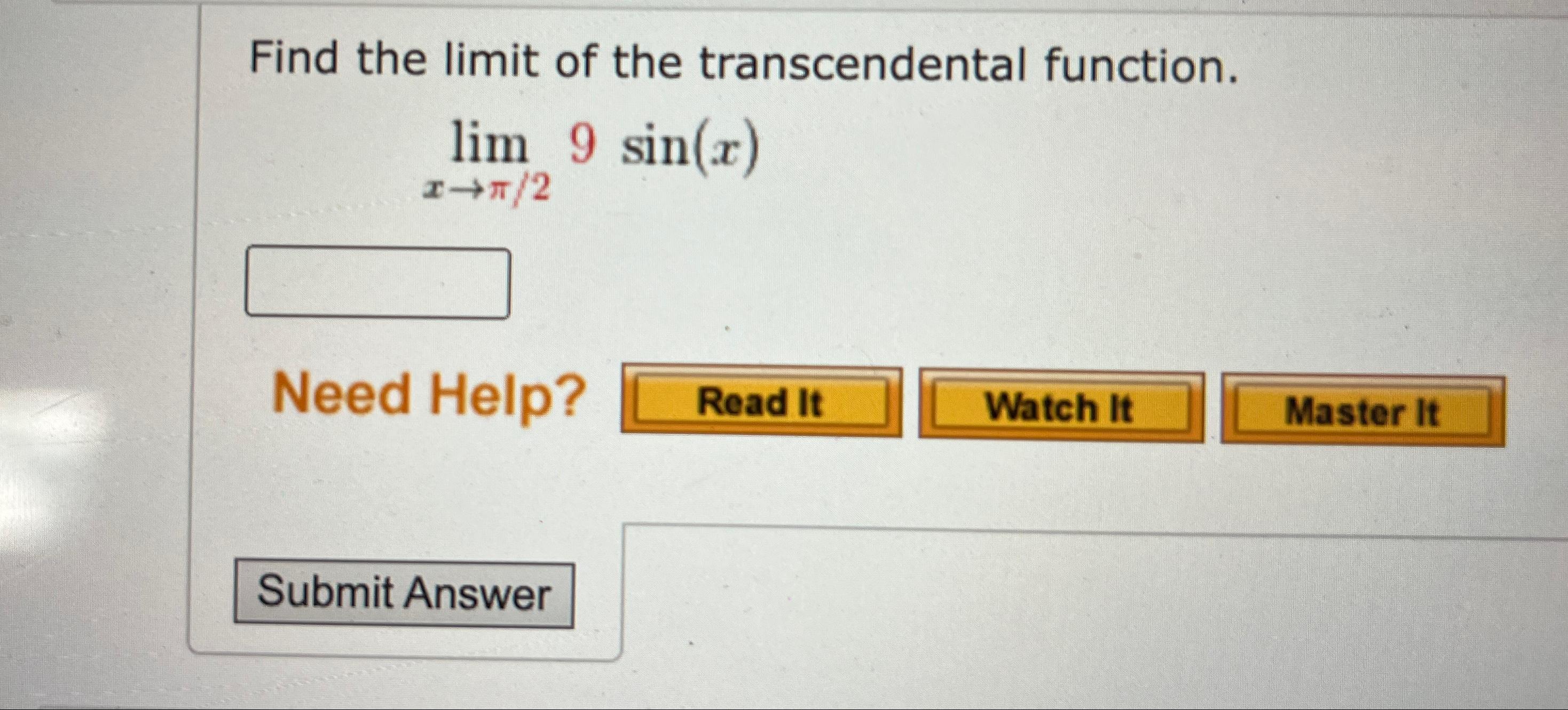 Solved Find The Limit Of The Transcendental Chegg