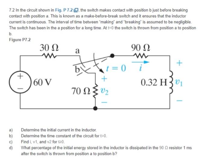 Solved In The Circuit Shown In Fig P The Switch Chegg