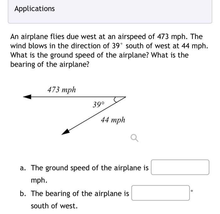 Solved An Airplane Flies Due West At An Airspeed Of Mph Chegg