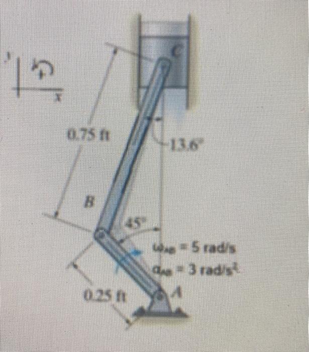 Solved Member AB Has The Angular Motion Shown Determine The Chegg