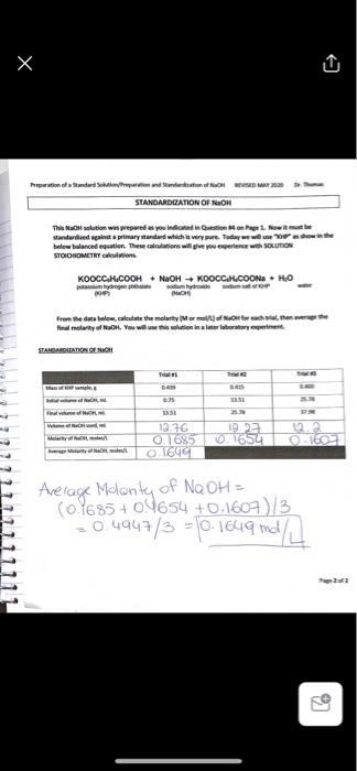 Solved Hcl Aq Naoh Aq Nacl Aq H O From The Data Chegg