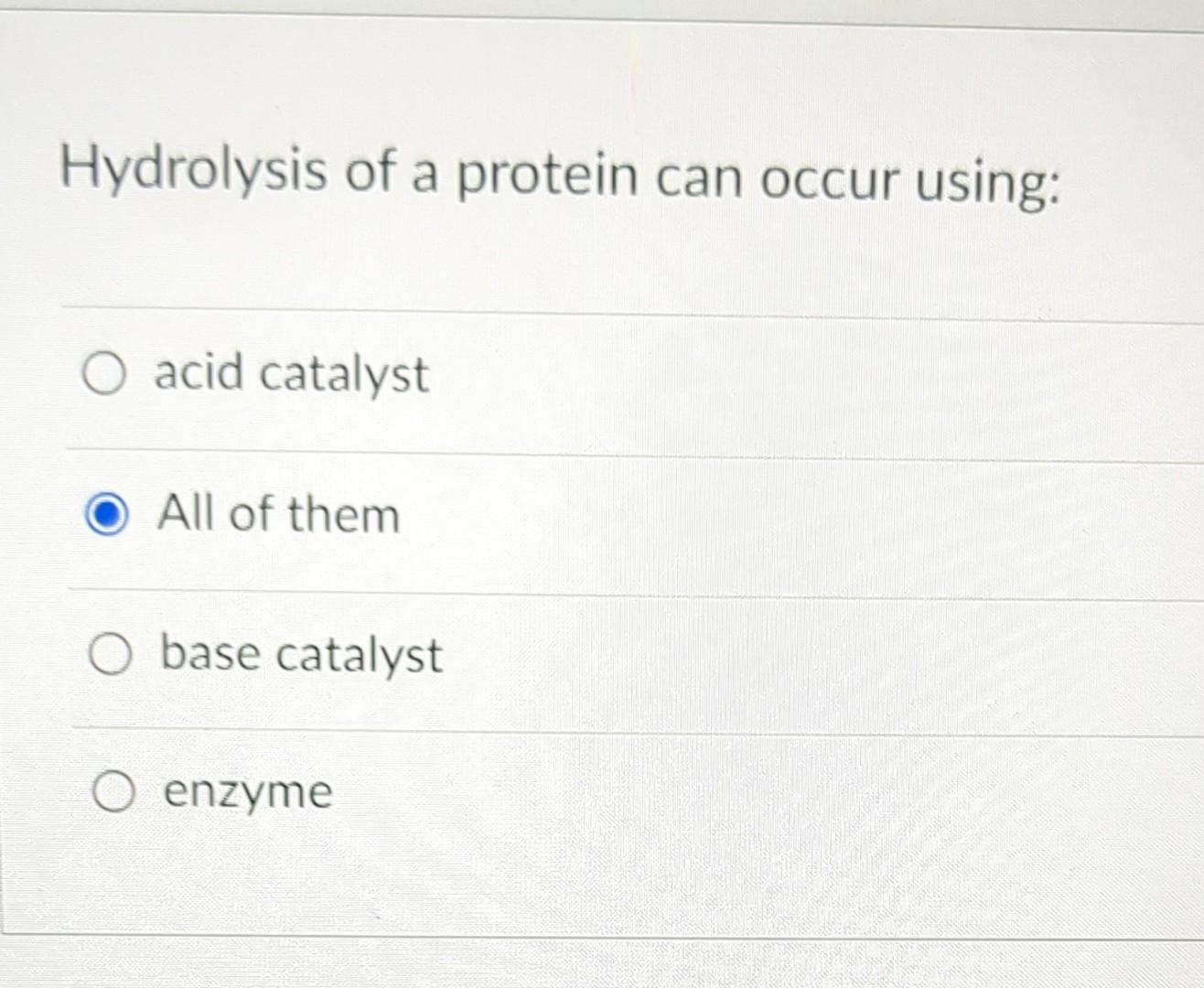 Solved Hydrolysis Of A Protein Can Occur Using Acid Chegg