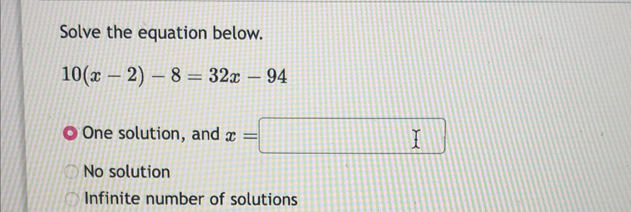 Solved Solve The Equation Below X X One Chegg