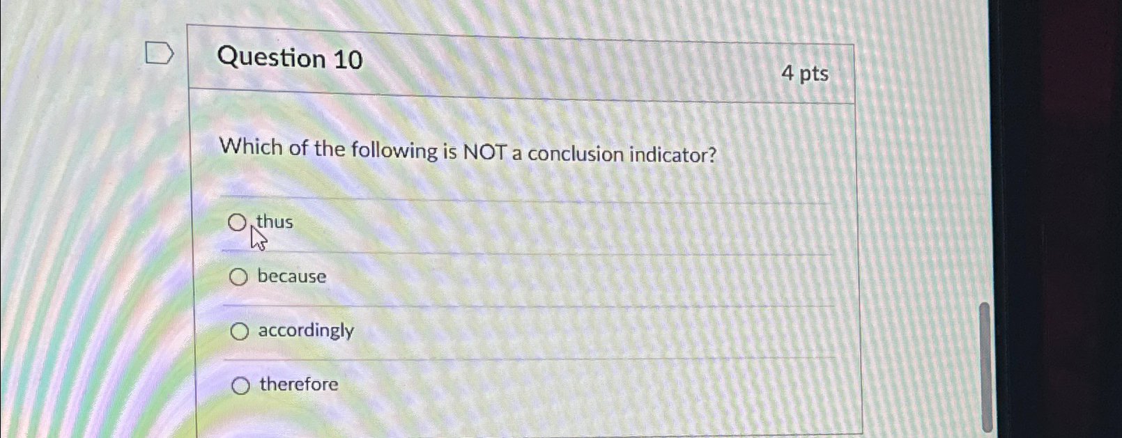 Solved Question 104 PtsWhich Of The Following Is NOT A Chegg