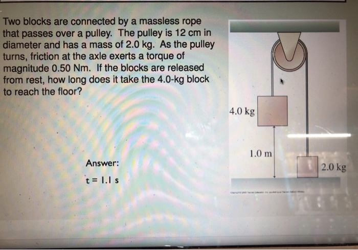 Solved Two Blocks Are Connected By A Massless Rope That Chegg