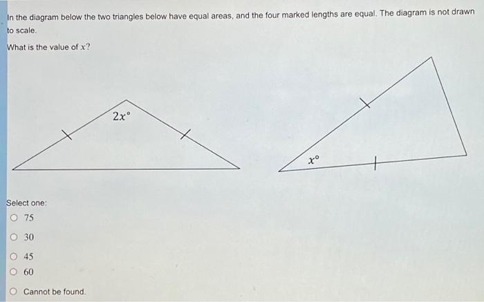 Solved In The Diagram Below The Two Triangles Below Have Chegg