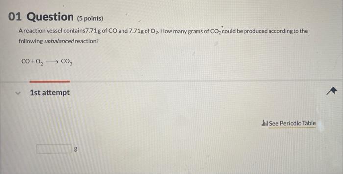 Solved 01 Question 5 Points A Reaction Vessel Chegg