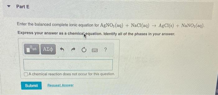 Solved Part C Enter The Balanced Complete Ionic Equation For Chegg