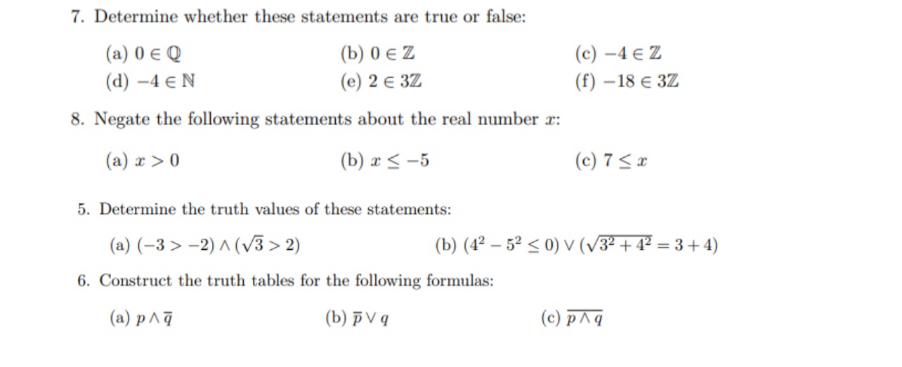 Solved Determine Whether These Statements Are True Or Chegg