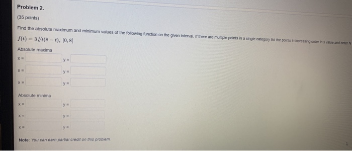 Solved Problem Points Find The Absolute Maximum And Chegg