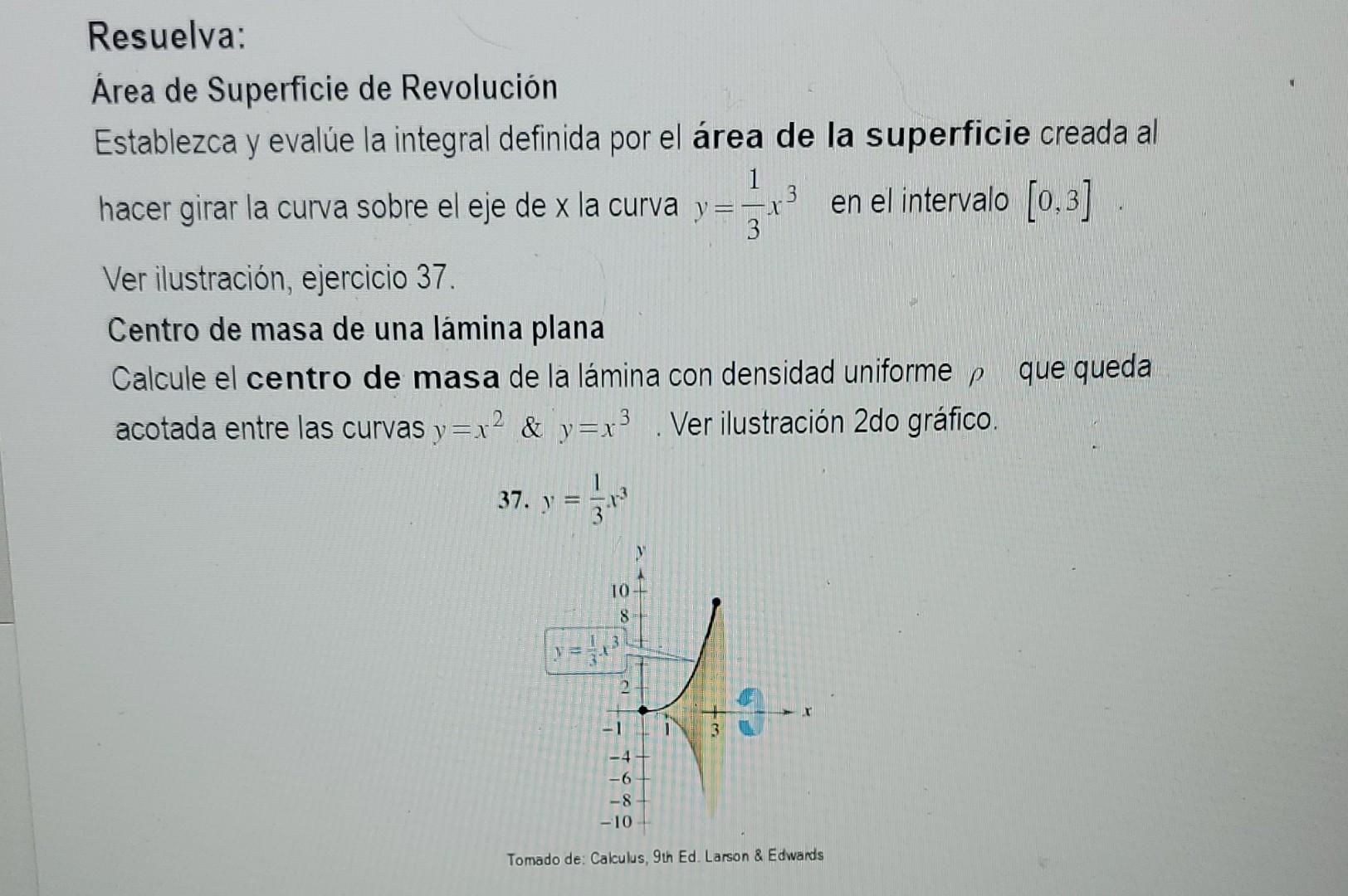 Resuelto Resuelva Área de Superficie de Revolución Establezca Chegg