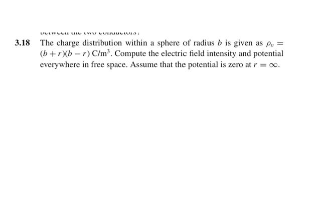 The Charge Distribution Within A Sphere Of Radius B Chegg