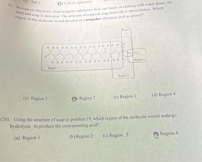 Solved B C6H12C6 Glucose Thust Add Soap Or Detergent Chegg