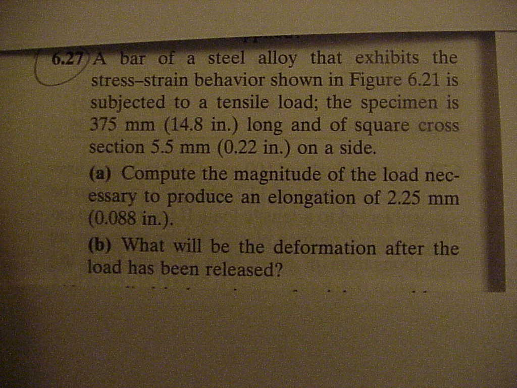 A Bar Of Steel Alloy That Exhibits The Stress Strain Chegg