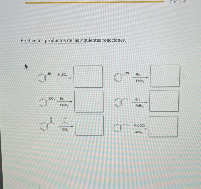 Solved Predice Los Productos De Las Siguientes Reacciones Chegg