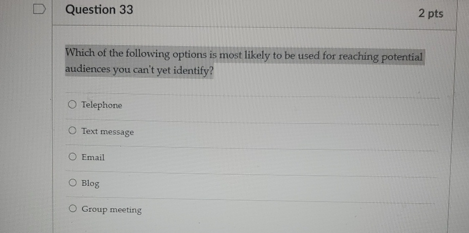 Solved Question 332 PtsWhich Of The Following Options Is Chegg