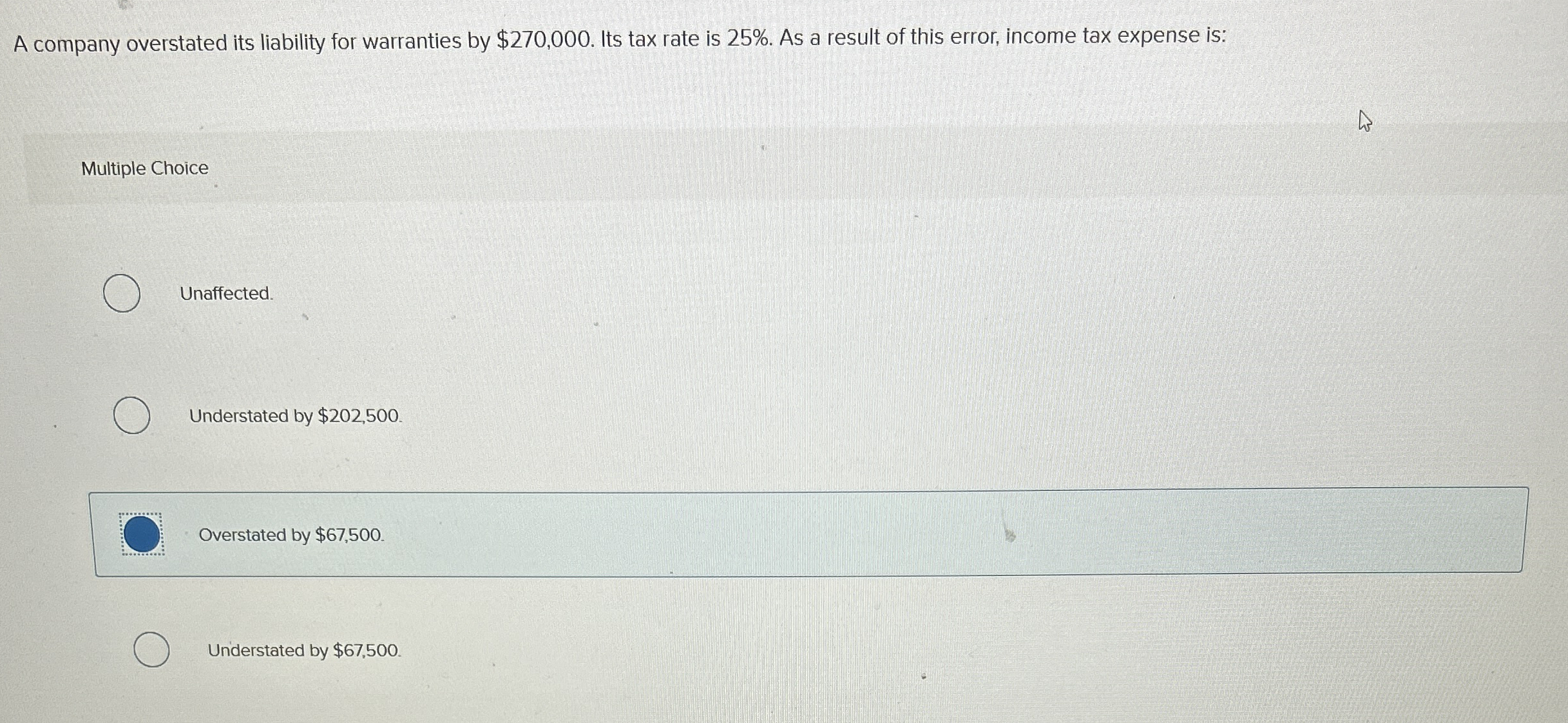 Solved A Company Overstated Its Liability For Warranties By Chegg