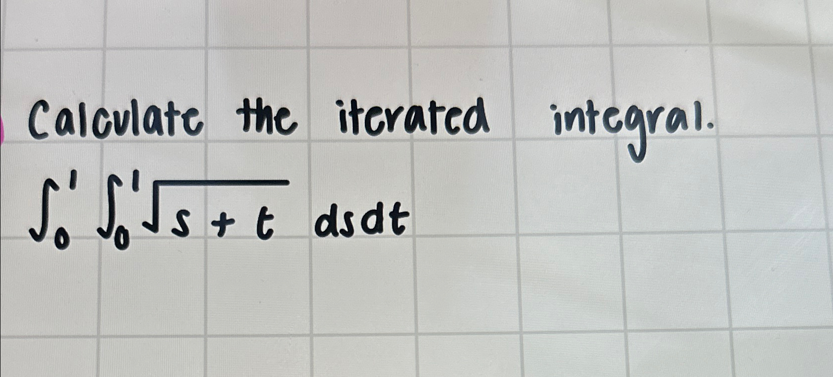 Solved Calculate The Iterated Integral S T Dsdt Chegg