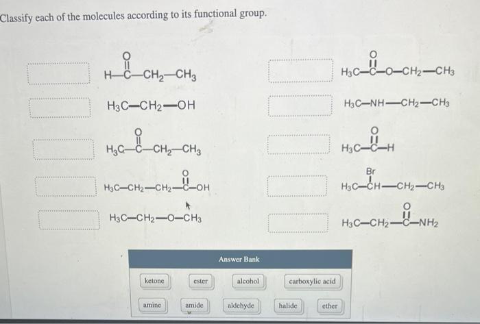 Solved Classify Each Of The Molecules According To Its Chegg