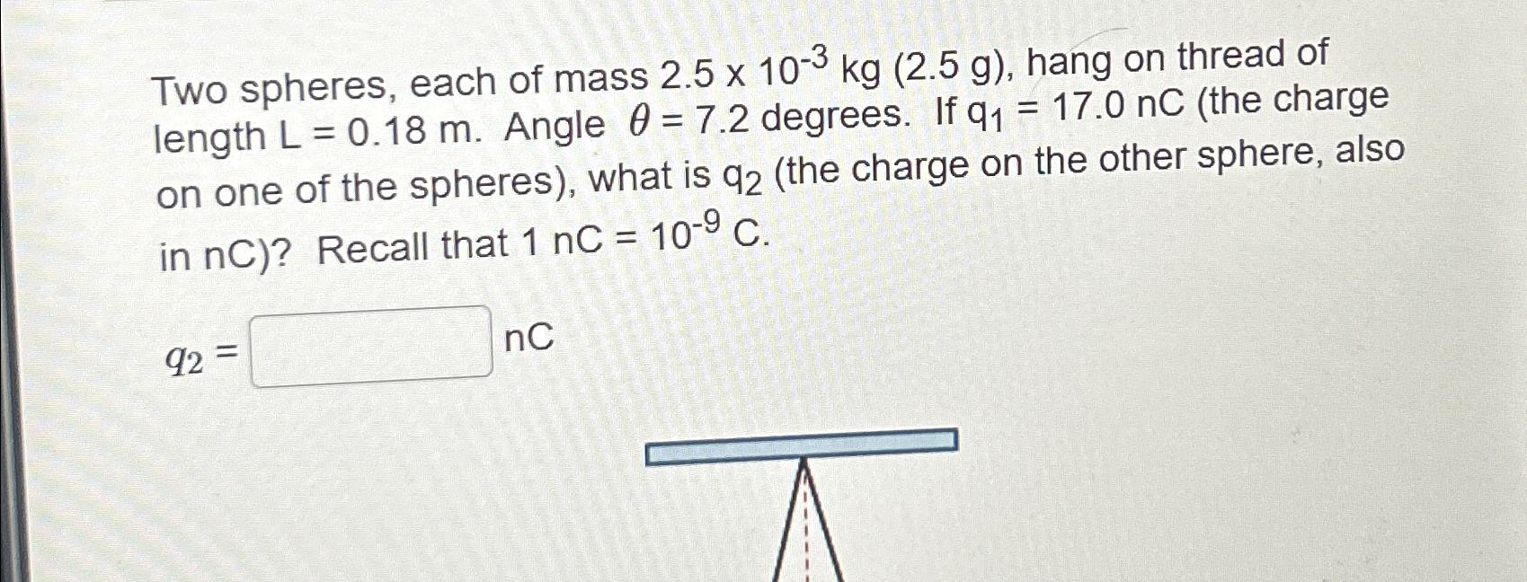 Two Spheres Each Of Mass 2 5 Times Chegg