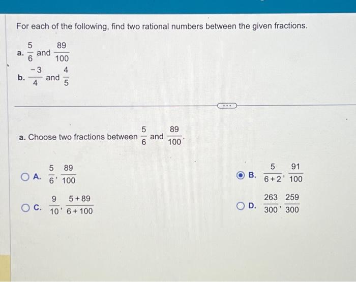 Solved For Each Of The Following Find Two Rational Numbers Chegg