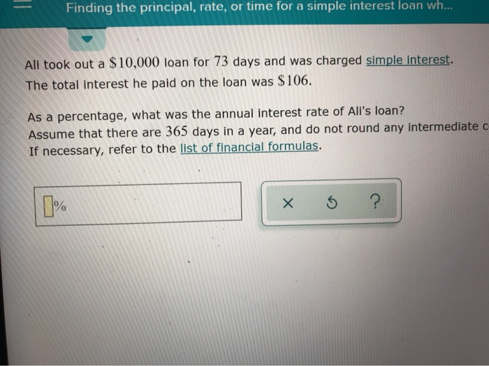 Solved Finding The Principal Rate Or Time For A Simple Chegg