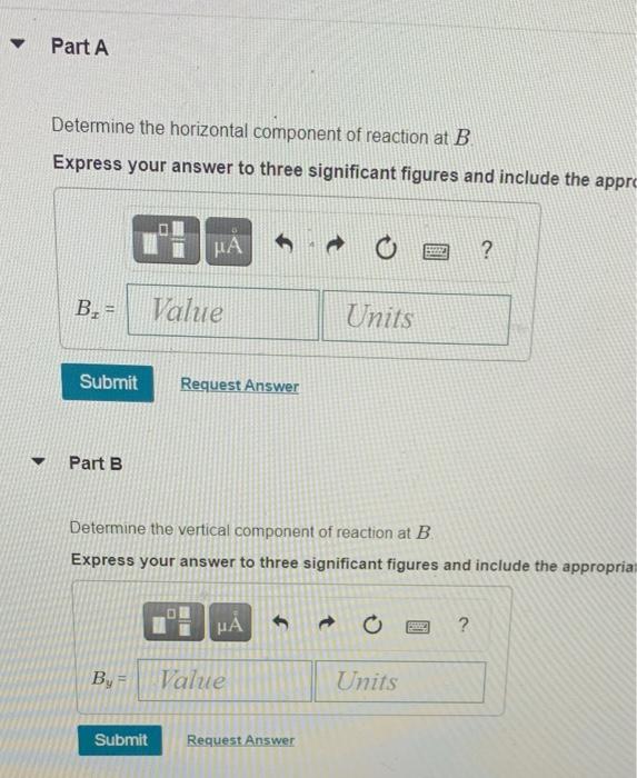 Solved Determine The Components Of Reaction At A And B Take Chegg