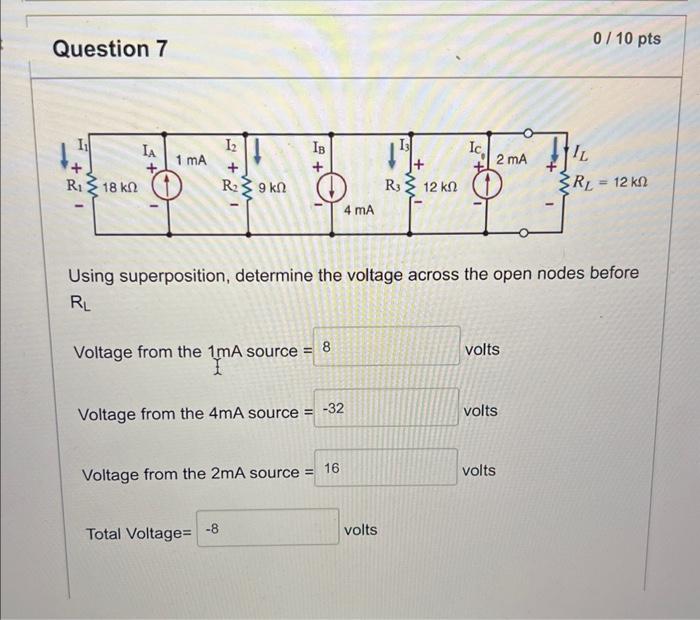 Solved Using Superposition Determine The Voltage Across