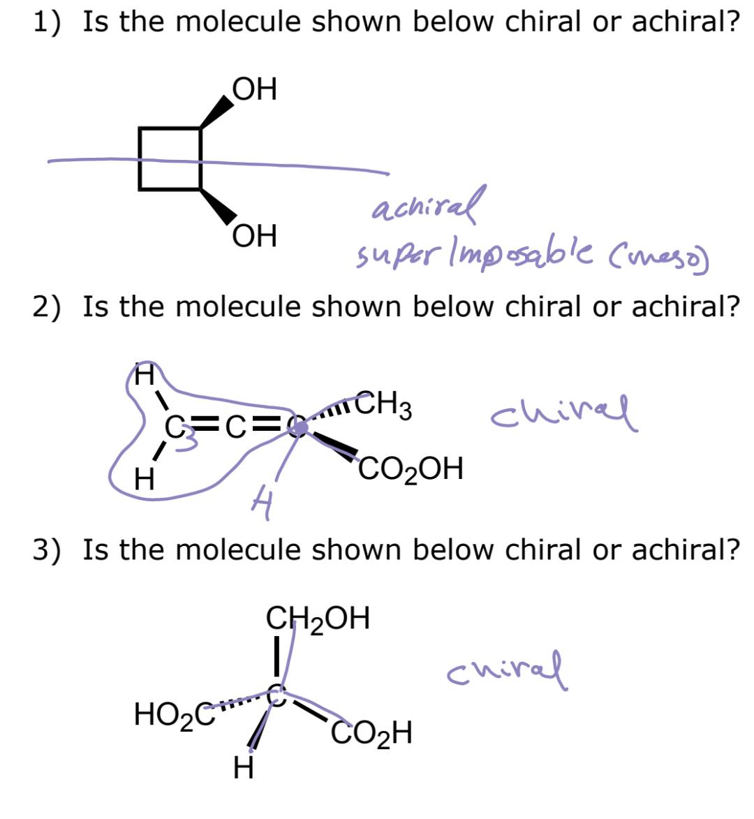 Solved 1 Is The Molecule Shown Below Chiral Or Achiral Chegg