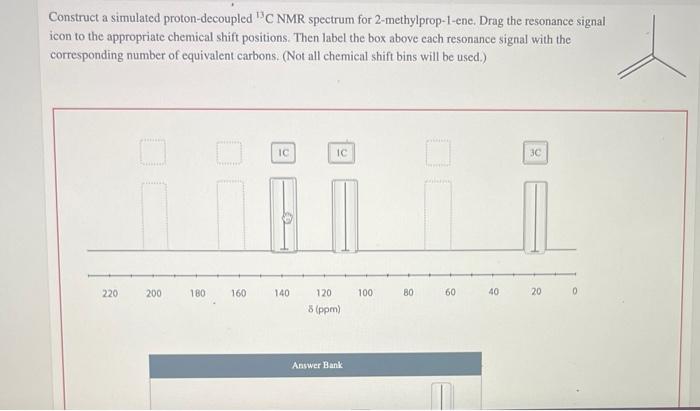 Solved Construct A Simulated Proton Decoupled 13C NMR Chegg