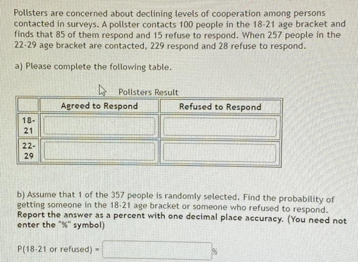 Solved Pollsters Are Concerned About Declining Levels Of Chegg